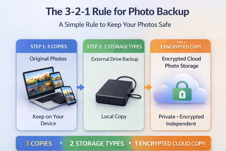 The 3-2-1 rule for photo backup explained