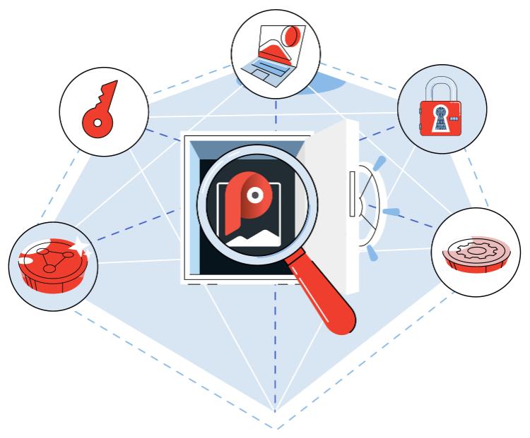 Privacy-focused photo storage app interface